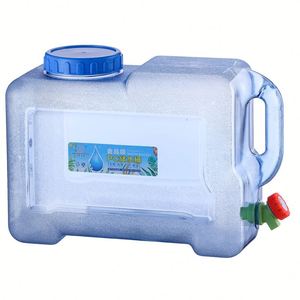 Seau de rangement pour le camping en plein air, vide, bleu, portable, 18 litres, 5 gallons, conteneur d'eau potable mince avec robinet - Product Image 4