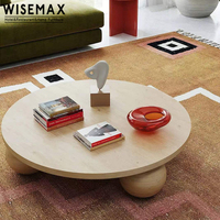 WISEMAX MEUBLES Offre Spéciale moderne de luxe conception ronde table basse salon en bois massif faible hauteur centre table