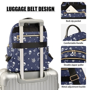 Customized Women Gold Zipper with Pocket Backpack Quilted Travel Backpack Lightweight Bookbag for Office Outdoor - Product Image 4