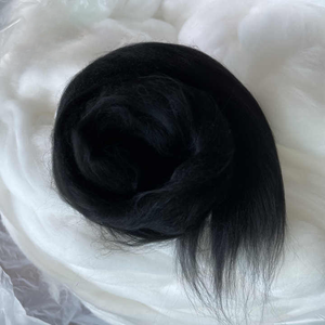 Fil de viscose semi-brillant Tangshan 3D*88mm, fibres de rayonne semi-brillantes, 100% viscose, fil brut noir brillant semi-brillant - Product Image 1