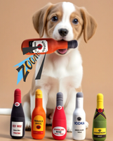 Jouet interactif à mâcher pour chien, en peluche, en forme de bouteille, pour la dentition des chiots et l'entraînement, idéal pour jouer en intérieur