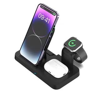 Multifunction Smart Phone 3 In 1 Foldable 15W Fast Charging Wireless Charger For Iphones