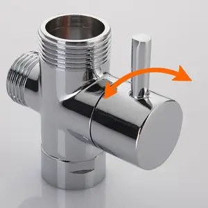 Accessoires de robinet de salle de bain raccords mitigeur 3 voies chrome plaqué zinc laiton robinet inverseur en céramique