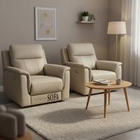 Fauteuil inclinable électrique intelligent multifonctionnel en cuir pour salon moderne, chaise de loisirs de luxe, fauteuil inclinable en cuir
