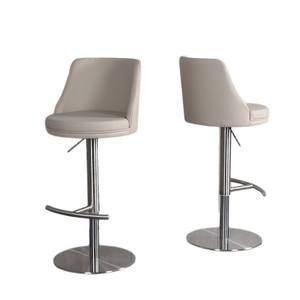 <span class=keywords><strong>Taburete</strong></span> de Bar Giratorio Ajustable con Asiento Acolchado de Cuero Sintético, Base de Metal Multicolor para <span class=keywords><strong>Cocina</strong></span>/Bar - Product Image 4