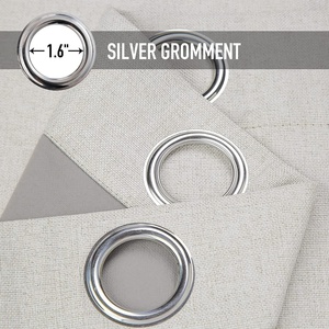 Cortinas de <span class=keywords><strong>tela</strong></span> opaca 3 PASS Cortinas de lino sólido beige <span class=keywords><strong>para</strong></span> sala de estar y dormitorios - Product Image 5