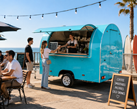 Camionnette à glaces miniatures ORANGE de 10 pieds, galvanisée à chaud, avec chauffage intégré, pour café, pizza, beignets, churros, pop-corn, bar mobile