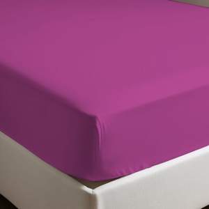 Sábana Ajustable 100% Algodón Fucsia King Francés 180x200cm - Product Image 1