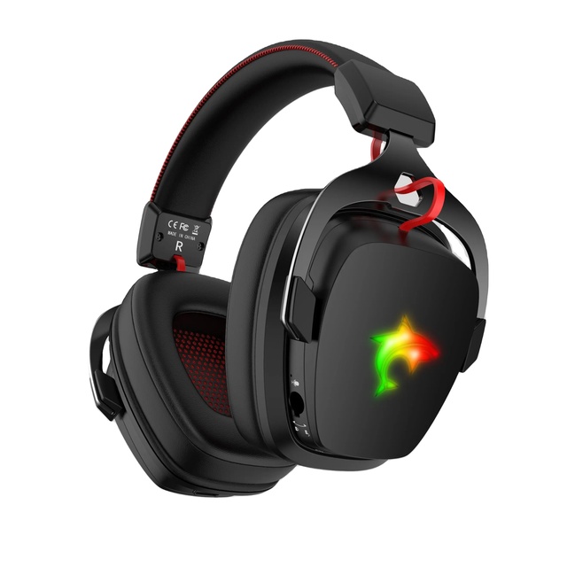 2.4G Wireless Gaming Earphones Headsets BT 5.2 Over Ear Gaming Headphones for PC Laptop 3.5 Audio Cable