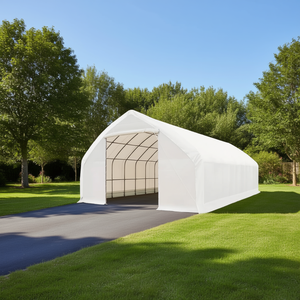 Tenda di Stoccaggio TMG 30x50 con Copertura in PE, Pareti Diritte, Tetto a Falda e Porte di Accesso, Telaio in Acciaio Resistente - Product Image 2