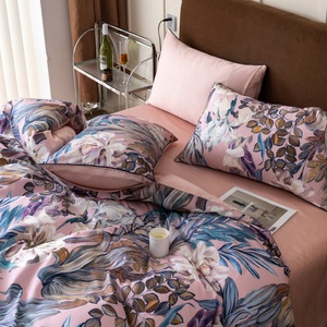 Hot Sale High Quality Egyptian Cotton Bed Sheet Flower <strong>Duvet</strong> Cover Printed Floral 4pcs <strong>Purple</strong> Bedding <strong>Set</strong> - Product Image 3