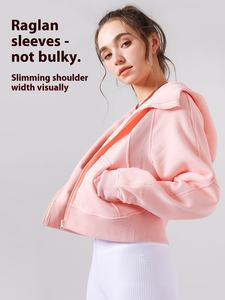 Giacca Sportiva Casual da <span class=keywords><strong>Donna</strong></span> L-u-l-u Scuba per Autunno e Inverno, <span class=keywords><strong>Felpa</strong></span> <span class=keywords><strong>con</strong></span> <span class=keywords><strong>Cappuccio</strong></span> e Zip in Velluto <span class=keywords><strong>con</strong></span> Fodera, Top Stampato per Yoga - Product Image 4