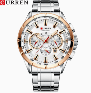 Montre-bracelet de sport pour homme, mouvement à quartz, en acier inoxydable 8363, étanche 3 ATM, style simple et luxueux - Product Image 2