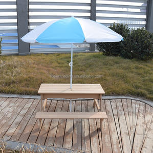 Table de jardin durable avec parasol pour jardin, cour, terrasse, pique-nique, activités de plein air, repas en plein air, détente - Product Image 1