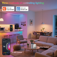 Controlador de Tira LED Inteligente 5 en 1 Tuya Smart Mesh 2.4G WiFi Zigbee, Sincronización de Música Remota, Altavoz Inteligente, DC5-24V 6A/CH, Compatible con Alexa y Google Home