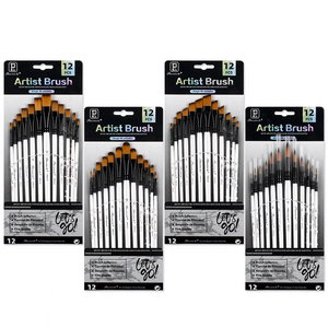 Ensemble de pinceaux d'artiste en nylon pour <span class=keywords><strong>peinture</strong></span> acrylique blanche, pour aquarelle, huile, acrylique, pour débutants et professionnels - Product Image 1