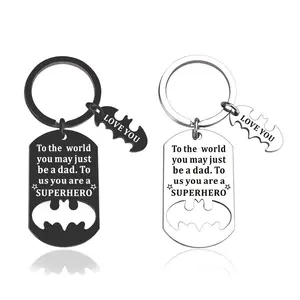 To The World You May Just Be a Dad Keychain Keyring Gift Key Ring For Fathers Day From Daughter Son Wife