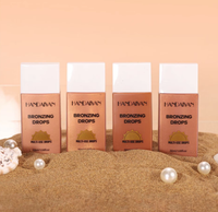 Fond de Teint Liquide Bronzant Maquillage Résistant à l'Eau Fini Mat Scintillant Hydratant Écran Solaire Correcteur Teint Foncé 4 Couleurs Tous Types de Peau