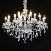 Wohnzimmer Kristall Champagner Gold Europäische Kerzen lampe hochwertige K9 Kristall lampe