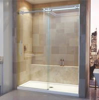 Poignée de porte de luxe en acier inoxydable 304/316, capsule sur mesure DIY avec canal de drainage et design en verre dépoli pour l'intimité