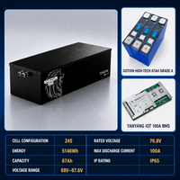 Powerful Liquid 72V 67Ah LiFePO4 Battery Pack Model Smart BMS A-Grade Cells 3000 Cycles for High Speed Electric Motorcycle