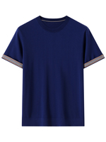 Camiseta de Manga Corta para Hombre, Cuello Redondo, Tejido Fino 100% Cachemira, para Verano