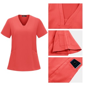 Vente directe usine – Tenue médicale multicolore, uniforme d'infirmière, <span class=keywords><strong>blouse</strong></span> chirurgicale à col en V, coupe ajustée - Product Image 2