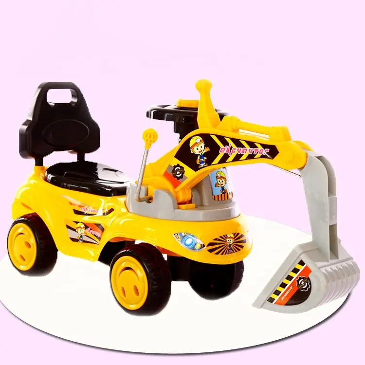 รถของเล่นสำหรับเด็กสามารถนั่งและนั่งบนรถสี่ล้อพร้อมรถขุดดนตรี