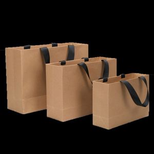 Bolsa de Compra Reutilizable Marrón, Bolsas de Regalo con Asas de Papel Kraft Normal para un Estilo de Vida Ecológico - Product Image 1