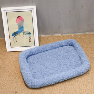 Cat Bed Oval Faux Fur Pet <b>Mat</b> Small Medium <b>Large</b> For Dog And Cat Winter Warm Comfortable Sleeping Pad Blue Pink Green Khaki - Product Image 3