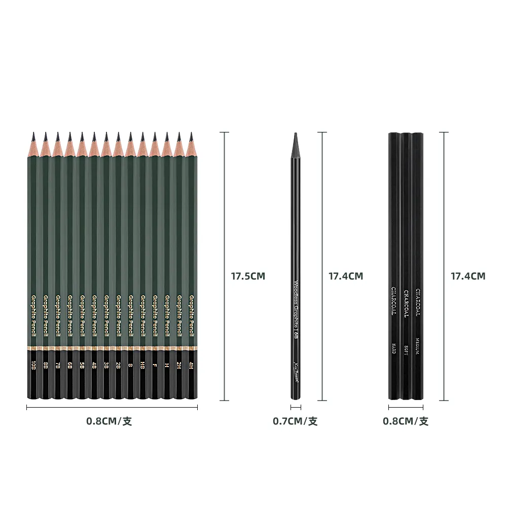 Xin Bowen 35 PC 아티스트 스케치 도구 키트 도매 아티스트 용품 공장 전문 미술 용품 지우개와 연필 세트