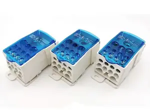 High Current Copper Terminal Block UKK 80A 125A 250A 400A 500A Din Rail Distribution Block Junction Box UKK