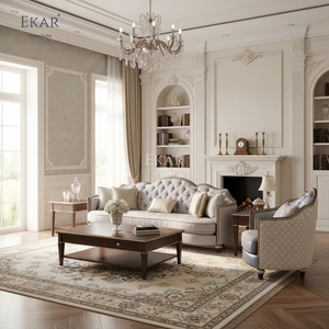 EKAR Sovereign Serpentine Luxury Sofa | Tufted American Classic Couch | Custom High-<strong>End</strong> Parlor <strong>Seating</strong> - Product Image 4