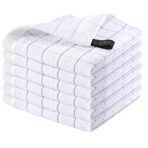 Serviette carrée en coton pur Like Rhyme 30x30cm, motif à carreaux, douce et absorbante, chiffon de nettoyage pour la cuisine - Product Image 2