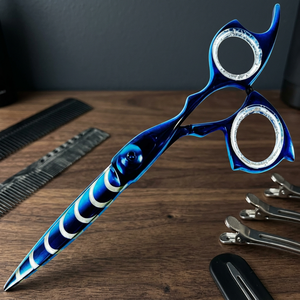 Ciseaux professionnels de qualité supérieure en acier inoxydable japonais 440C à haute teneur en carbone pour salon de coiffure, pour droitiers, avec manche long - Product Image 5