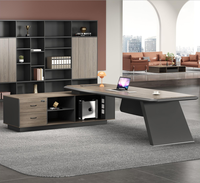 Ensemble table et chaise de bureau exécutif de luxe à panneau de bois à bas prix bureau de patron pour bureau de travail