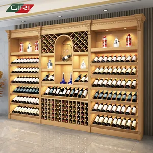 CIRI Wine Shop Interior Design Alcohol Rack Wood Liquor Shelves Vodka Display Cabinet