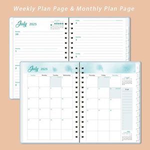 2025 PP Hardcover Weekly Monthly Daily Planner <b>Notebook</b> with Calendar A5 Spiral Journal <b>Notebooks</b> for Students - Product Image 3