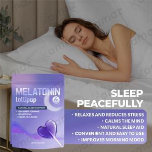 Amaz OEM integratore alimentare sonno melatonina lecca lecca promuovere il rilassamento sonno vitamina D melatonina lecca lecca caramelle - Product Image 2