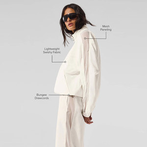 <span class=keywords><strong>Giacca</strong></span> Primaverile da Donna Bestex Personalizzabile con Zip Completa, Design in Rete Bianca, Abbigliamento Sportivo Leggero, Giacche Activewear per Donne 2025 - Product Image 3