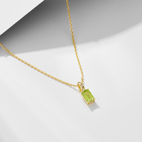 Collier pendentif en argent sterling 925 plaqué or avec mini zircon cubique, charme solitaire délicat en améthyste CZ, vente en gros de bijoux