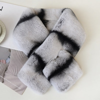 Nouvelle mode hiver femmes fourrure écharpe Double face épaissie Chinchilla couleur réel Rex lapin fourrure cryptographique cryptage fourrure