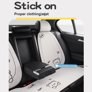 Cuscino Universale Moderno per Sedile Posteriore Auto in Lino con Disegni Cartoon, Set Completo con Protezione per Tre Persone, Decorazione Interna - Product Image 5