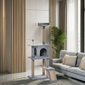<span class=keywords><strong>Best</strong></span> verkochte moderne klassieke luxe grote kattenboom 142cm hoog kwaliteits hout sisal pluche milieuvriendelijke kattencondo 4 krabpalen - Product Image 4
