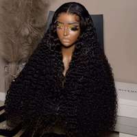Perruques Lace Front en Cheveux Humains Bouclés Crépus en Gros, Type 4A 4B, Texture Bouclée Naturelle, Vierge, Pré-Pluckées, Sans Colle, pour Femmes Noires