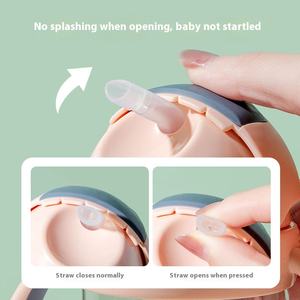 زجاجة شرب تعليمية للأطفال من عمر سنة فأكثر، مزودة بغطاء منزلق من السيليكون وقشة، بتصميم كرتوني مضاد للانتفاخ ومقاوم للسقوط - Product Image 4