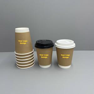 Biểu tượng tùy chỉnh 8oz 16oz đôi tường trà cà phê cốc giấy nắp dùng một lần PLA ly cho đồ uống nóng đồ uống có ga nước khoáng - Product Image 3