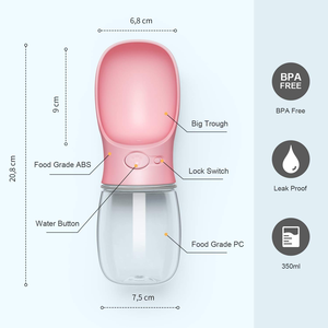 Bouteille d'eau portable écologique pour chien et chat PB+ sans BPA, en plastique PC durable, design suspendu pour les voyages en extérieur, nouveau prix bas - Product Image 4