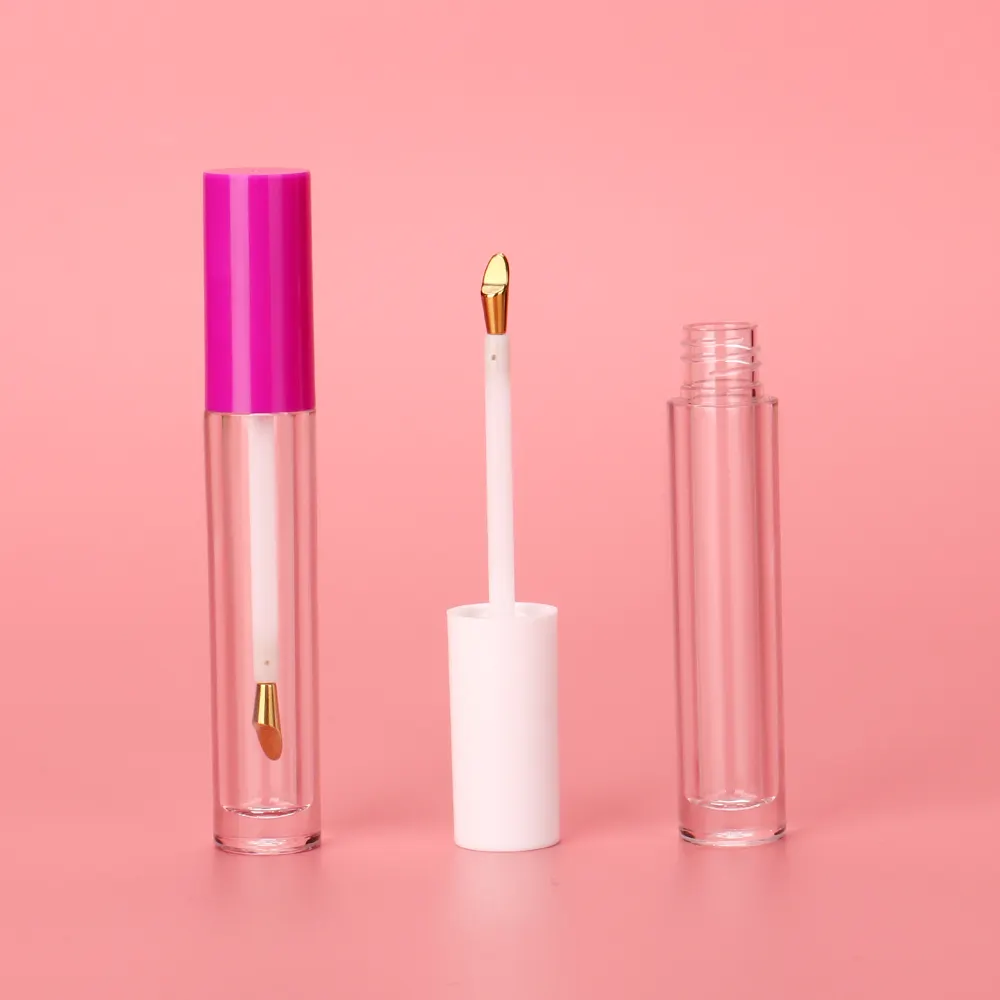OMI Customized 5ml Plastic Lip Gloss Tubes with Metal Applicator Recyclable Lip Matte Lipstick Bottles Screw Cap Cosmetics