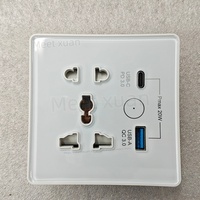 Tuya Wifi Duvar Akıllı Dokunmatik Anahtar Tip-C+Usb Hızlı Şarjlı Evrensel Priz Zamanlama Fonksiyonlu Alexa Ses Kontrolü